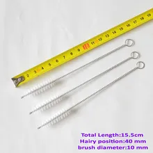 100 шт./партия, 6 дюймов, стальная соломенная Чистящая Щетка бутылочка-непроливайка, инструмент для чистки чашек, щетки из нержавеющей стали для мытья питьевой трубы