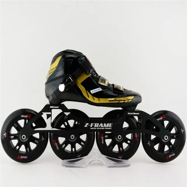 Best price at $293 Cheap Professional Adults/Kids Carbon Fiber Speed Skating Racing Shoes with 4x120 Wheels Inline Roller Slalom Skates Patines