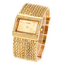 2016 nouvelle mode bracelet classique rétro horloge 18 k or planté chaîne élégant haute qualité dames des femmes bracelet robe montre