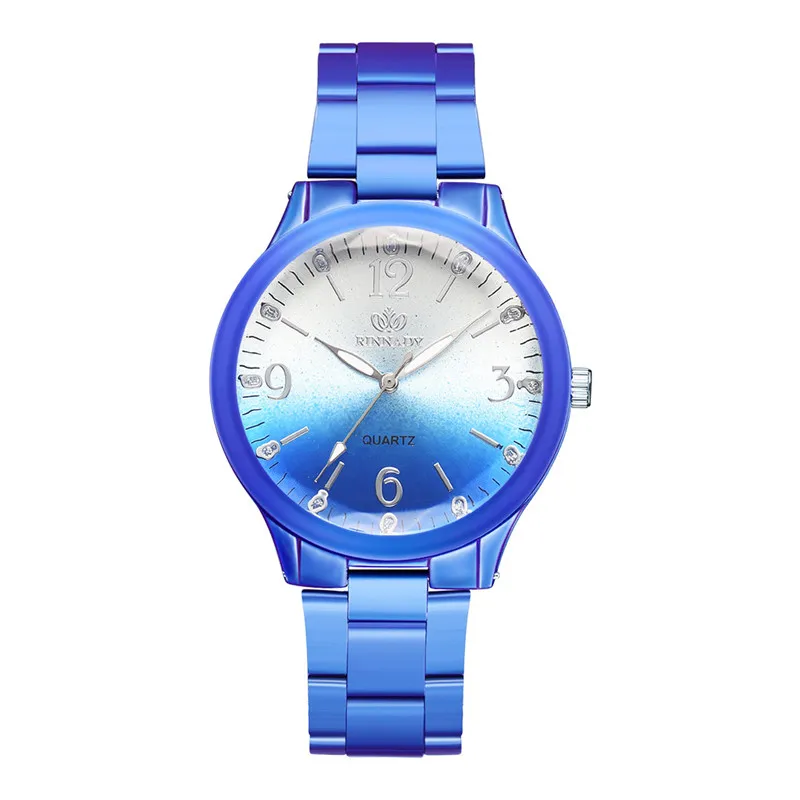 

Luxury Brand Women Watch Stainless Steel Gradient Color Dial Watches Bracelet Watch Ladies Quartz WristWatch Clock Kol Saati #B