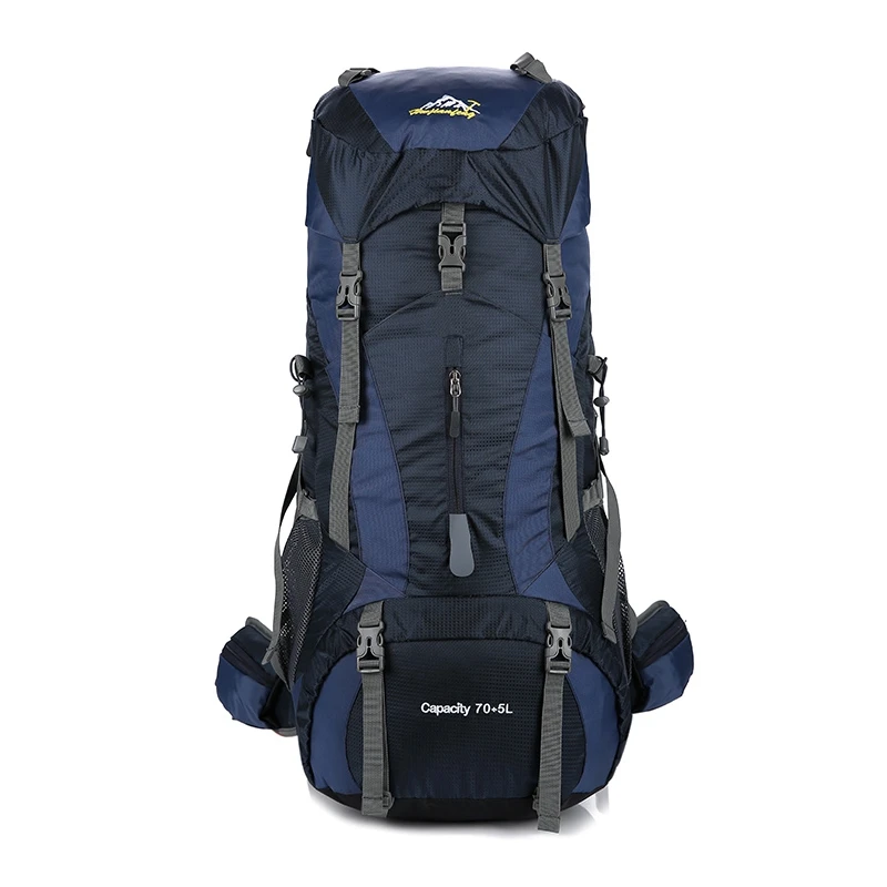75L уличные сумки для кемпинга нейлоновая сумка для скалолазания походный рюкзак softback походные рюкзаки спортивная водонепроницаемая сумка от дождя - Цвет: Navy blue