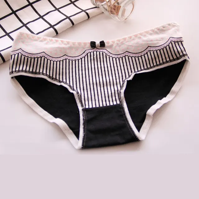 Aliexpress.com : Buy Women's Cotton Panties stripe printing girl ...