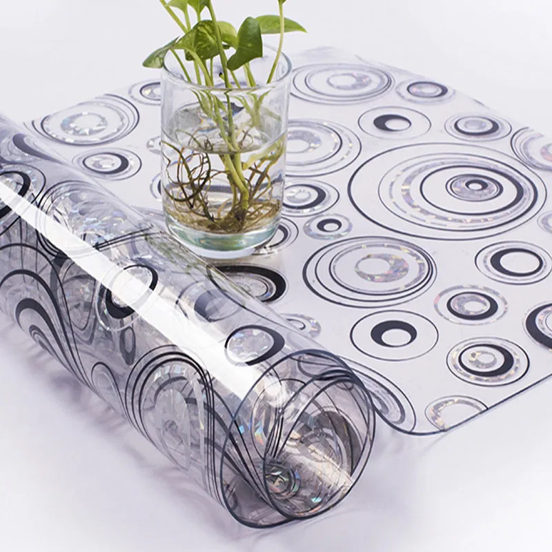 

BALLE 1.5mm Strong PVC Waterproof Plastic Table Cloth Korean Style Transparent Table Cover Kitchen Dining Place Mat Pad