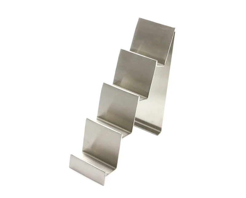 

Dull polish silvery purse wallet bag holder display rack showing stand 4 Tiers stainless steel wallet holder standing