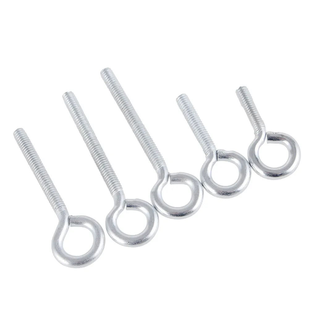 

5PCS M4M5M6 Galvanized Eyebolt Screw Sheep Eye Closed Hook Ring Bolt Nut Cable Rope Ring Bolt 12mm-40mm