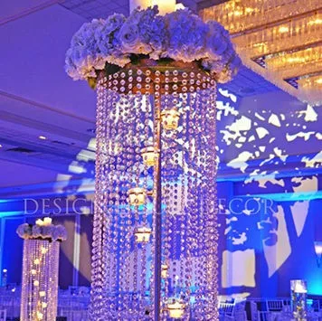 50 футов/лот 14 мм Восьмиугольные бусины цепь из стеклянных хрустальных гирлянды из нитей для Свадебные украшения и вечерние украшения