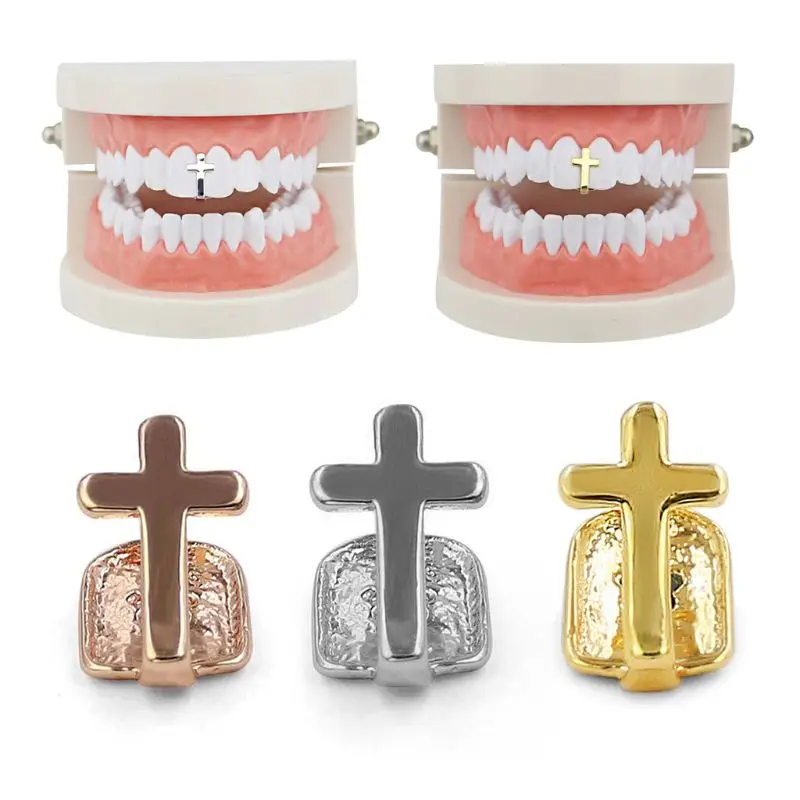 

Single Tooth Rock Rapper Cross Grills Tooth Cap Teeth Decor Hip Hop Body Jewelry