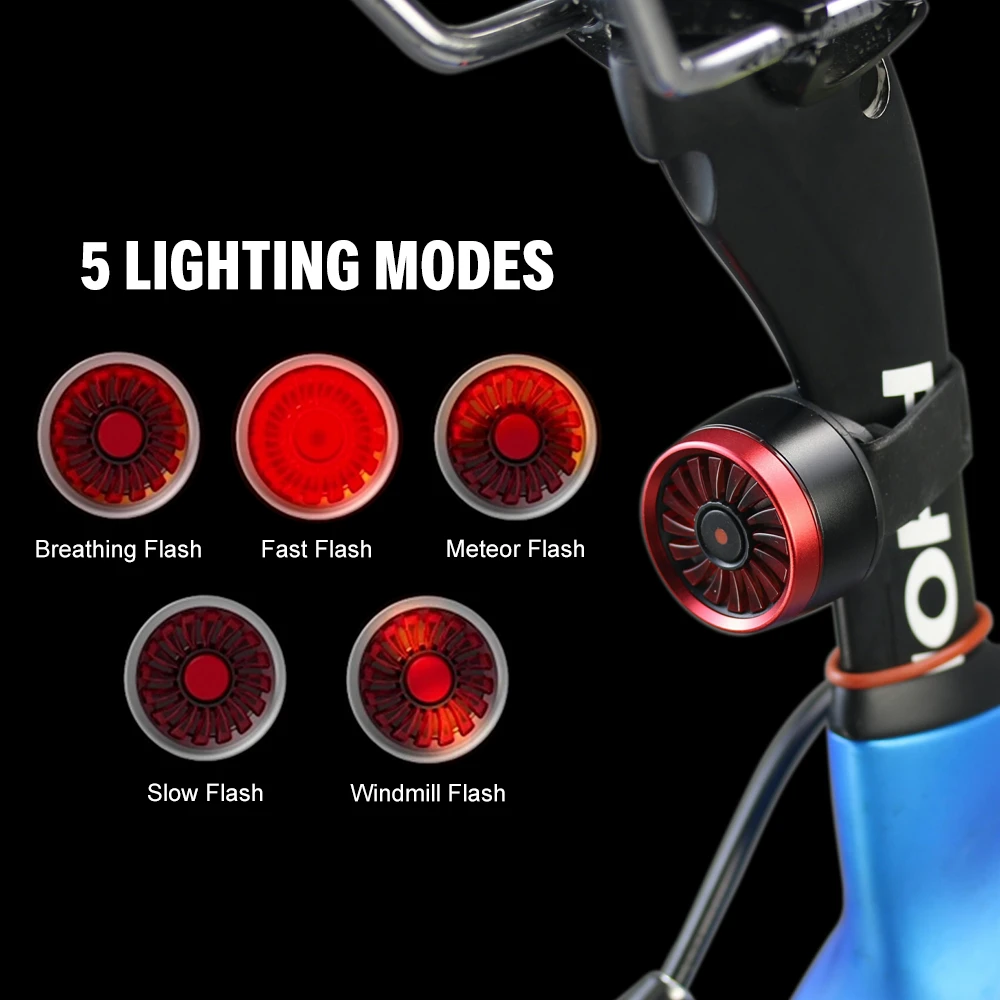 Задний фонарь для велосипеда, умный тормозной датчик, задние фонари, дорожный цикл MTB, задние светодиодные водонепроницаемые задние фонари Bycicle