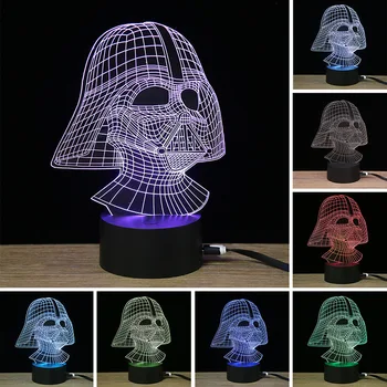

Colorful LED 3D Vision Night Light For Star Wars Image Touchment Control Color 3D Night Lamp Desk Light