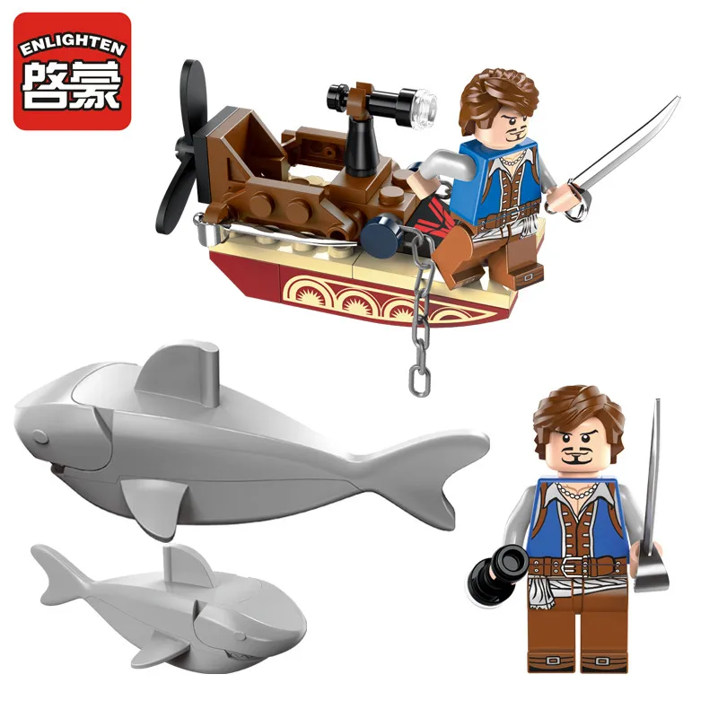 

Enlighten 2set/lot 1302 Pirates series sharks contingent building block set Kids Educational Bricks Toys for children