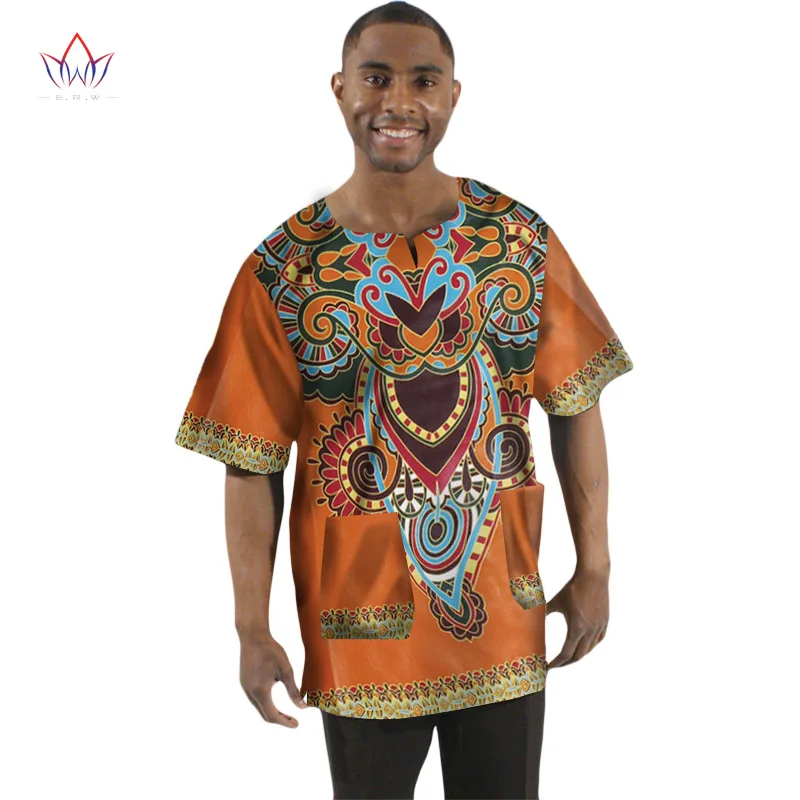 

2017 Traditional African Clothing Print Wax T-shirt Men Short Sleeve Print Men Dashiki V-Neck Tops Hot Sale BRW WYN74