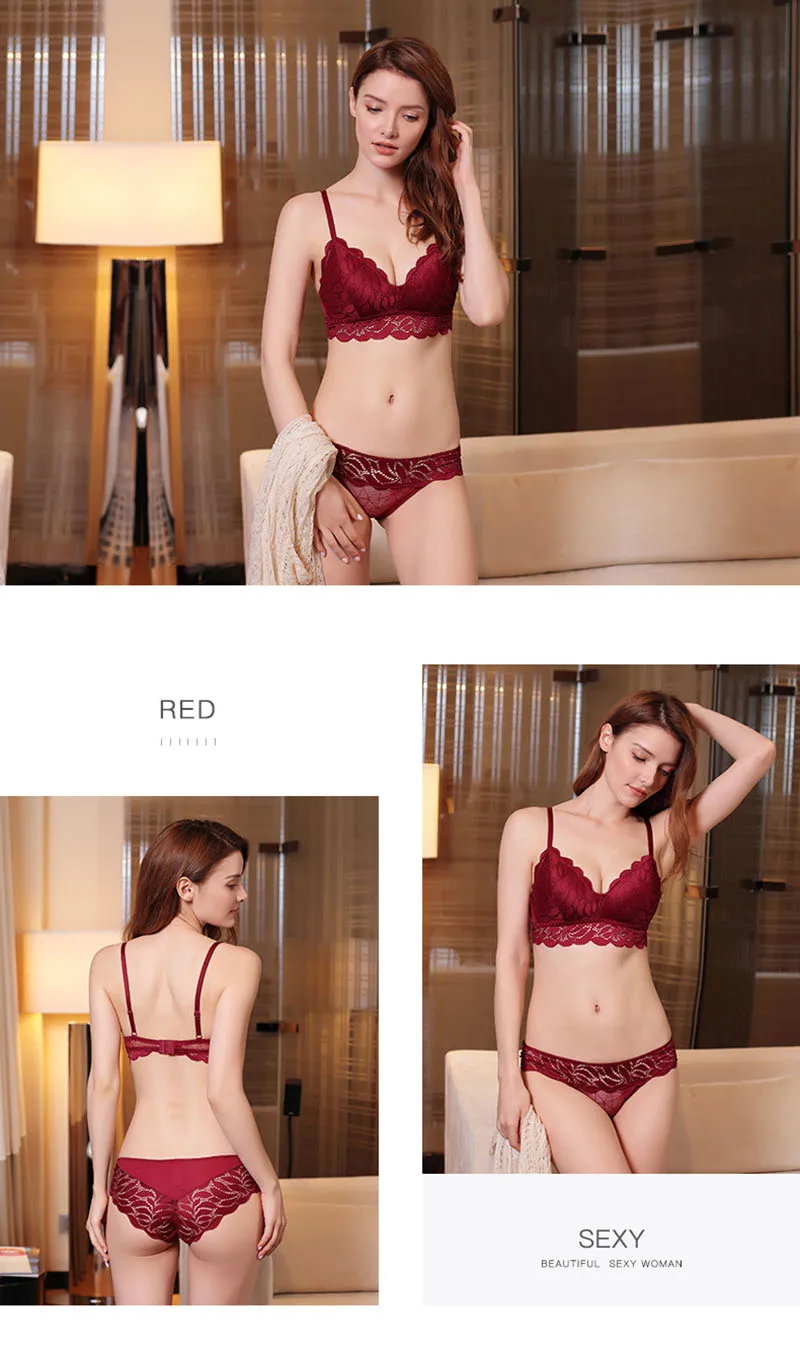 lace sexy bra set plus 2-1