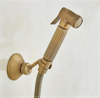 

Antique brass solid brass bathroom toilet handheld bidet sprayer set Shattaf shower spray head Hand Sprayer set