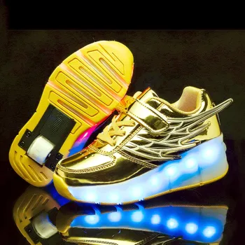 

LED Shoes with Wing Automatic Lamp Flashing Sport Casual Shoes Kids Sneakers Fashion Breathable for Boys & Girls