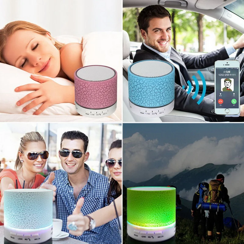 Светодиодные Портативные мини Bluetooth колонки Беспроводная колонка с TF микрофоном