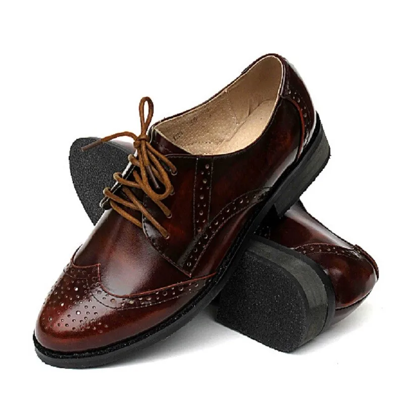 Винтажные женские туфли в британском стиле из натуральной кожи на Плоском Каблуке со шнуровкой; женские туфли-оксфорды из бычьей кожи; женская обувь черного цвета