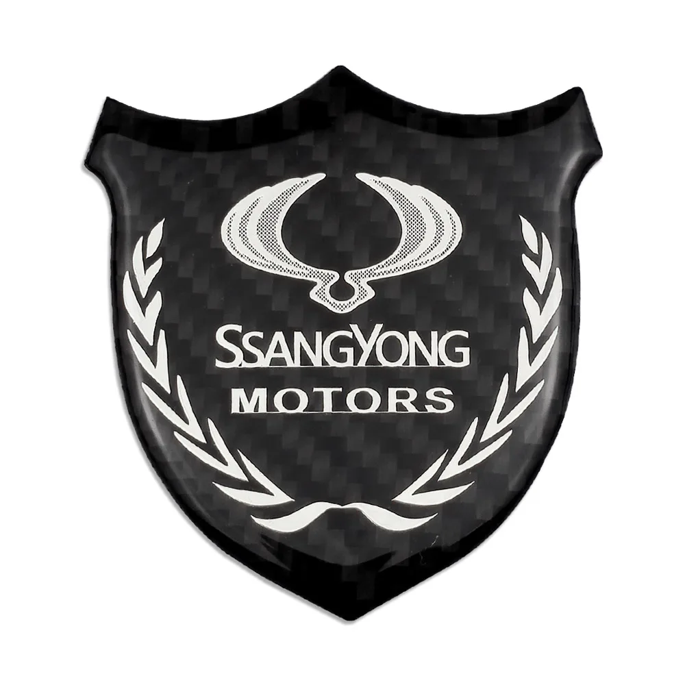 

3D Shield Badge Sticker Car Tailgate Rear Emblem for Ssangyong ActYon Tivolan Korando Rodius Chairman Rexton 2 Kyron tivoli
