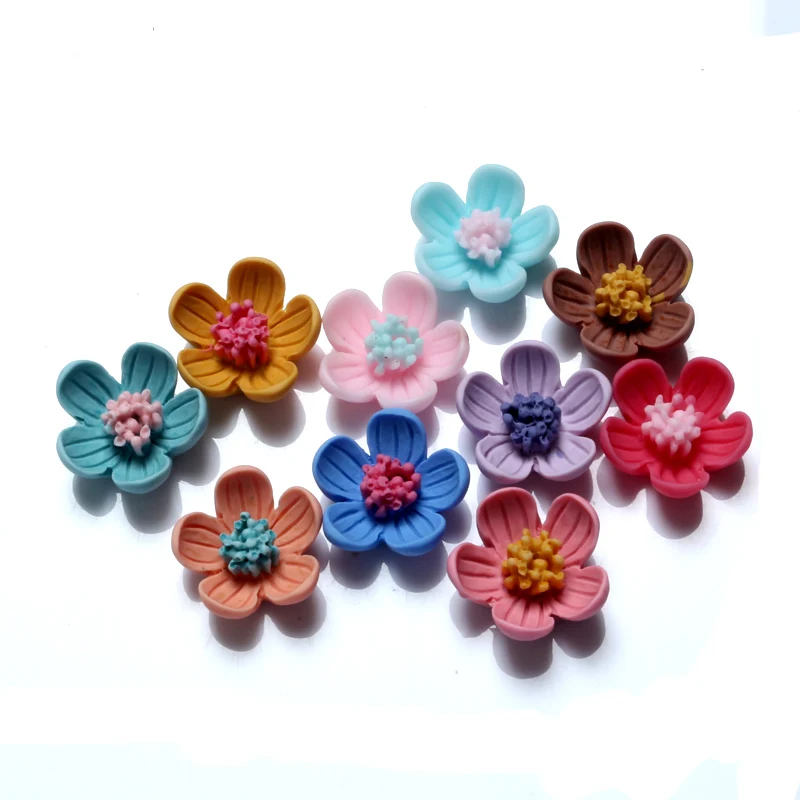 

30Pcs Random Mixed Resin Flower Decoration Crafts Beads Flatback Cabochon Scrapbooking DIY Embellishments Kawaii Diy Accessories