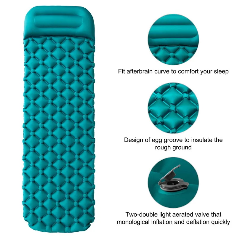 Camping Mat Moistureproof 190*59*6cm Egg Nest Air Mat Inflatable Mattress Sleeping Pad For Hiking Camping Inflatable Bed