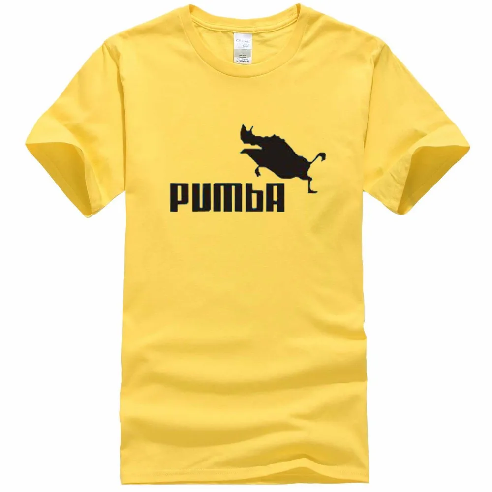 Забавные милые футболки homme Pumba, мужские хлопковые топы с короткими рукавами, крутая футболка, милый кавайный летний Трикотажный костюм, футболка