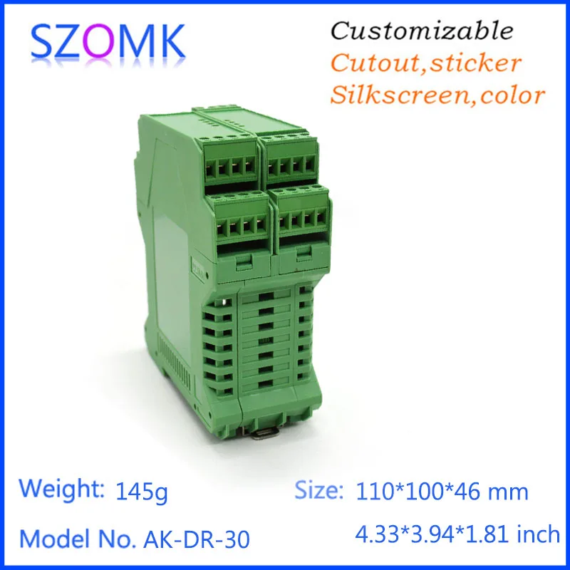 1 шт. пластиковый чехол SZOMKgreen на din рейку 110*100*46 мм|electronics housing|electronic caseelectronics plastic |
