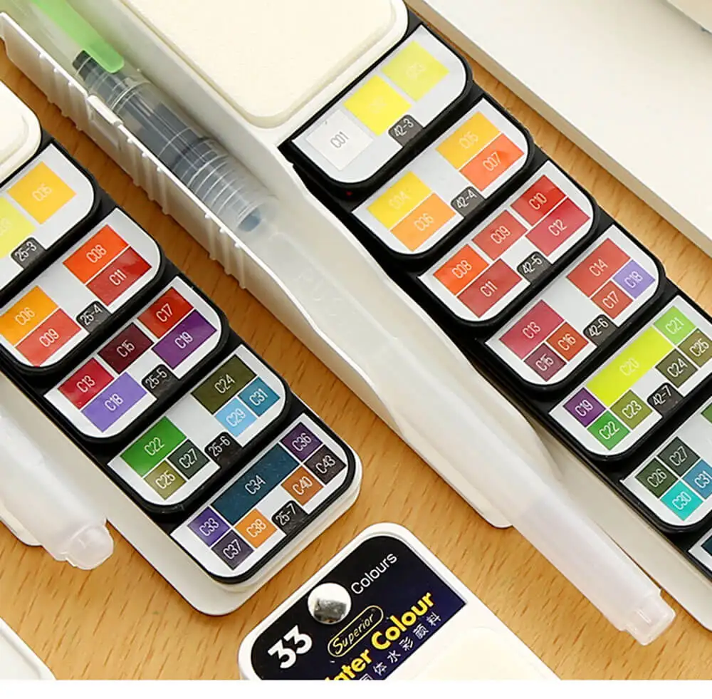 Pintura da Cor de Água Grupo para Estudante de Arte Escova do Artista Superior Sólida Aquarela Pigmento - 25 33 42 Paleta Portátil Livre Suprimentos 18 20 Cheap Water Color