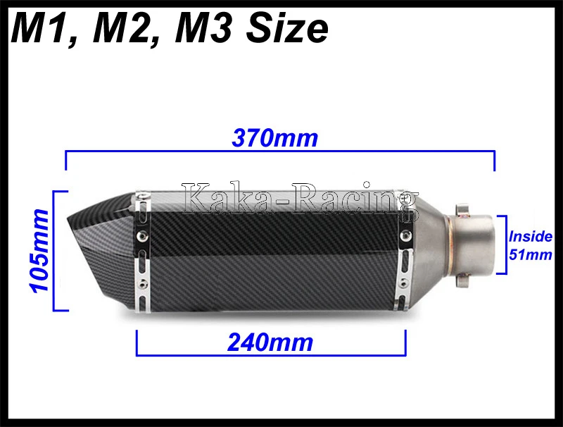 На входе 51 мм Универсальный мото rcycle глушитель труба правая и левая сторона Akrapovic выхлоп углеродный цвет moto rbike Escape moto