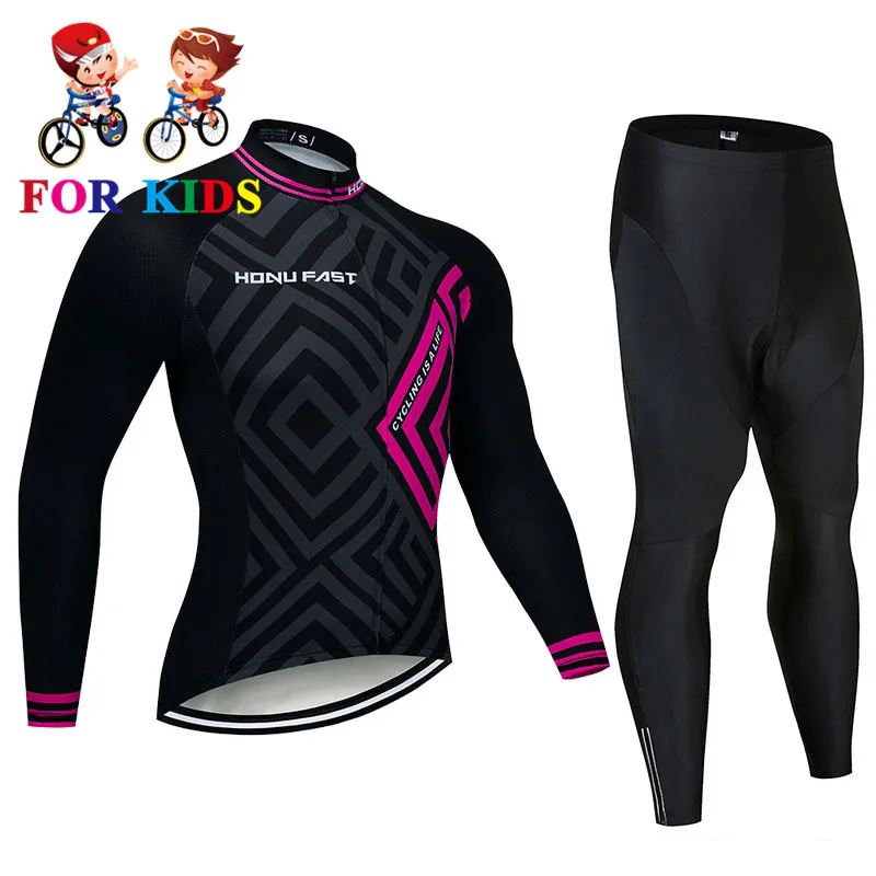 

2019 kids long Cycling Jersey Cycling Clothing Set MTB Breathable Children Quick Dry long Bike Ropa de bicicleta