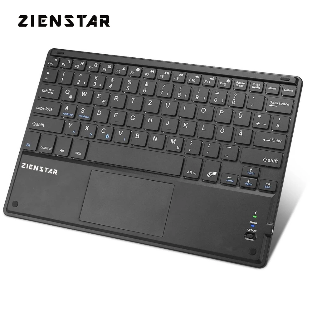 Клавиатура Zienstar Беспроводная с сенсорной панелью 10 дюймов|bluetooth keyboard|wireless bluetooth