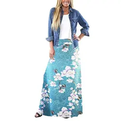 JAYCOSIN 2019 для женщин Дамская Высокая талия Bodycon комфорт богемный печатных длинные макси юбка 19MAY2
