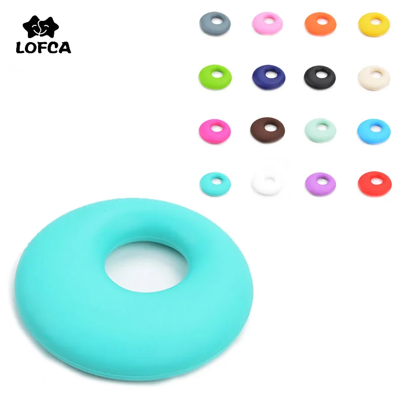 

LOFCA 1pc Silicone Ring Baby Teether BPA Free Food Grade Silicone Baby Teething Toys DIY Necklace Making Nursing Accessories