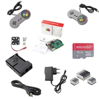 Hot Gamepad Kit with Raspberry Pi 3 Model B +ABS box case+cooling fan+HDMI cable+16G SD card+3pcs heat sink+5V2.5A power adapter