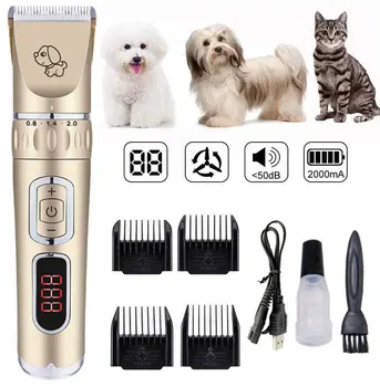 

USB chargeble pet electric clipper LED cat dog hair grooming cordless hair trimmer professional 3 speeds design