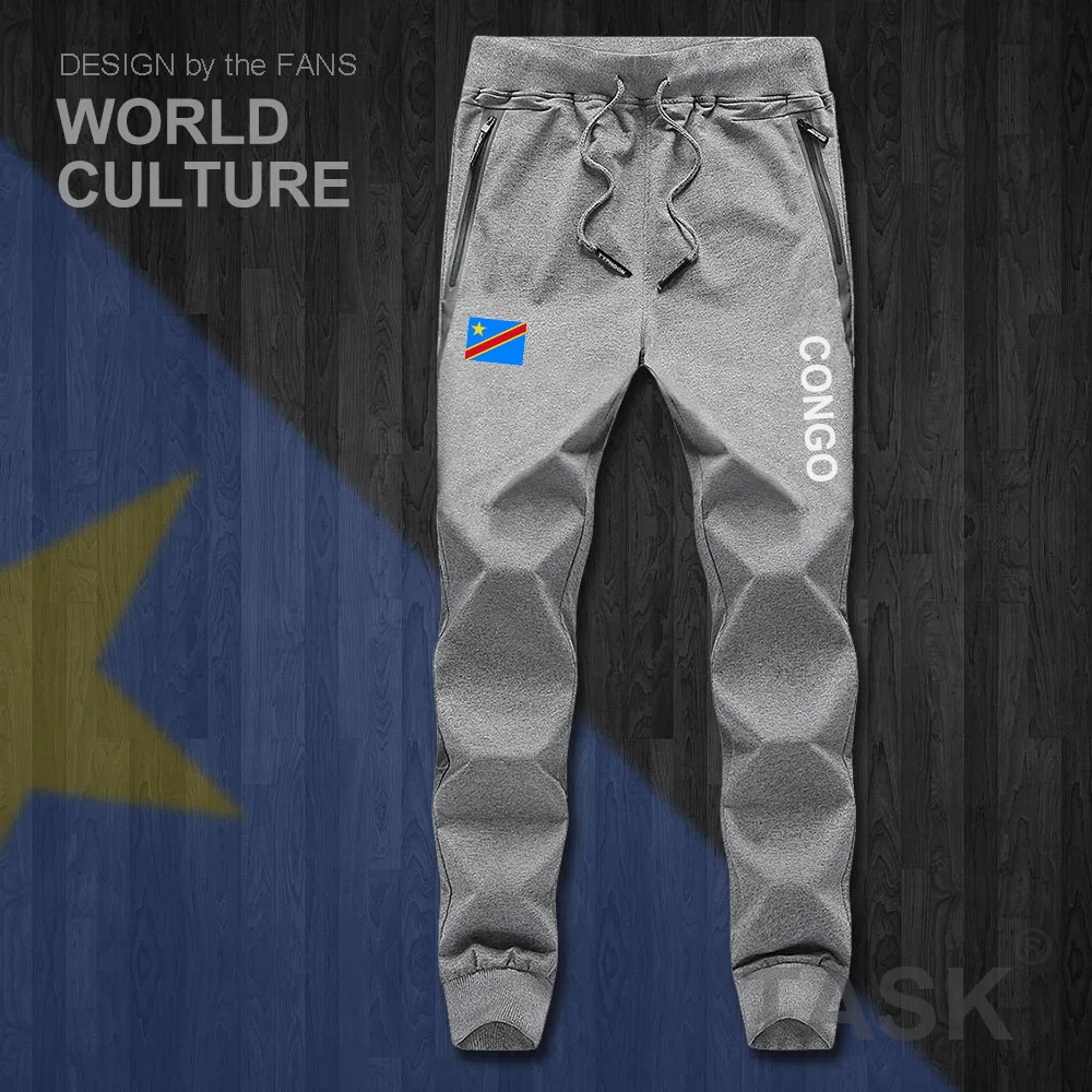 الدكتور الكونغو COD DRC DROC الكونغو-Kinsha Congolese رجل السراويل بذلة المسار عرق sweatpants اللياقة البدنية الصوف عارضة الأمة طماق