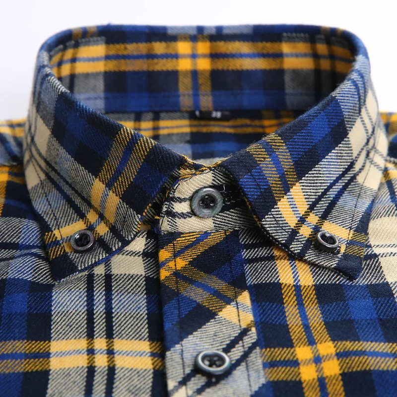 DAVYDAISY العلامة التجارية الملابس 2018 جديد وصول الفانيلا قمصان الرجال كم طويل سليم صالح لينة الرجال الكلاسيكية منقوشة عارضة قميص DS198