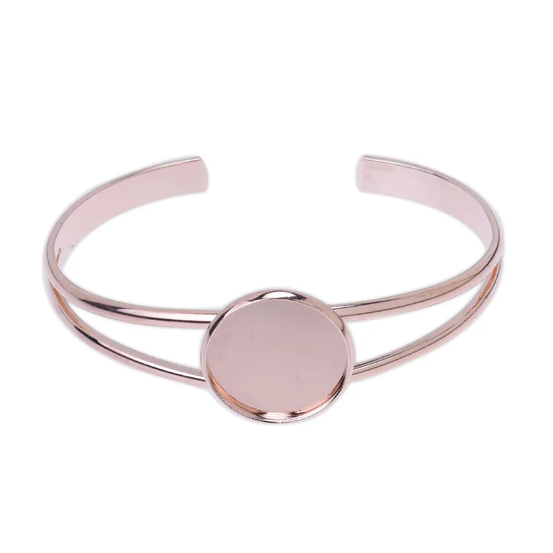 Buy 5pcs cuff bracelet blank,20mm bezel,rose gold