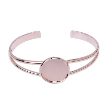 

5pcs cuff bracelet blank,20mm bezel,rose gold plated,Adjustable,Bangle Blanks-10112406