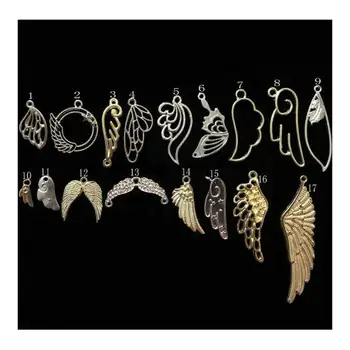 

10pcs Cute Flying Wings Open Bezel Jewelry Pendant Accessories DIY Handmade Kawaii Angels Metal Stuff Resin Craft Findings Art