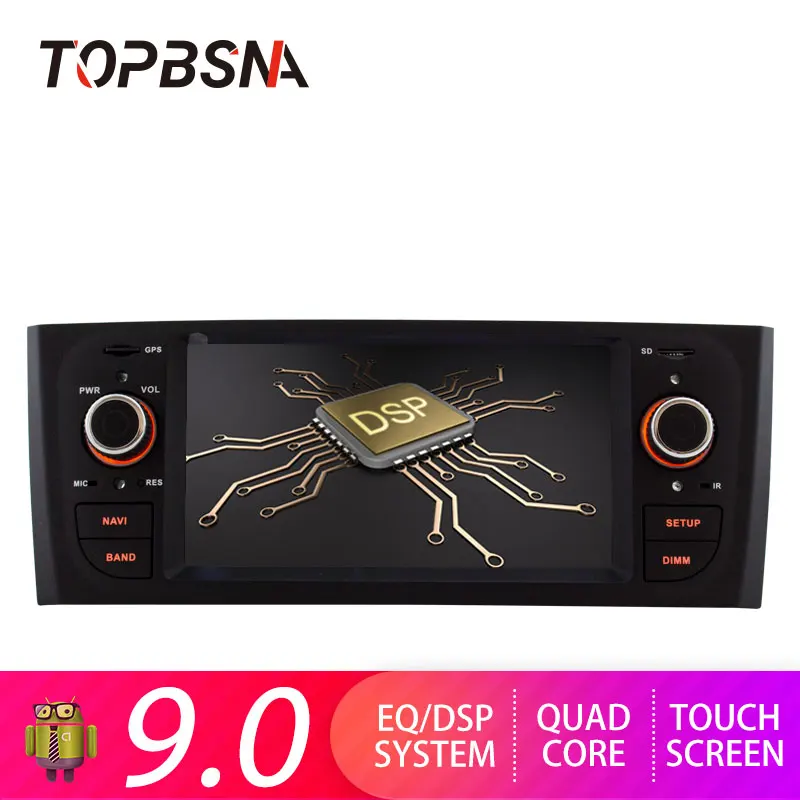 

TOPBSNA 1 Din Car DVD player Android 9.0 For Fiat Grande Punto Linea 2007-2012 Car Multimedia GPS Stereo Car Radio WIFI Headunit