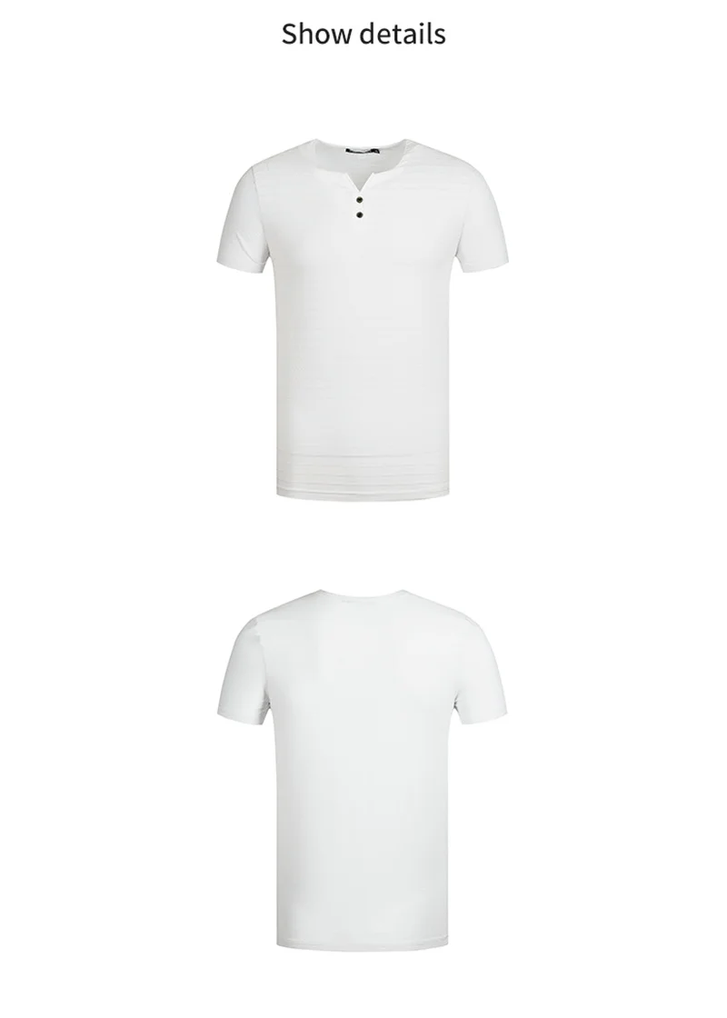 GustOmerD Новые мужские футболки летние с v-образным вырезом одноцветные полосатые повседневные с коротким рукавом футболки мужские брендовые хлопковые футболки мужские