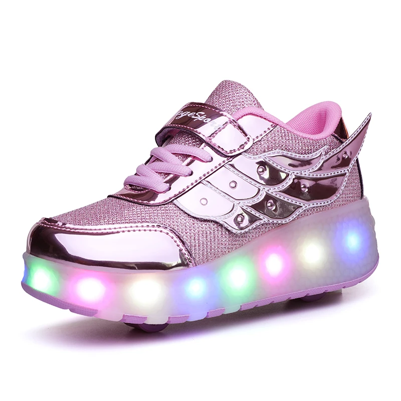 Knuppel schraper briefpapier Kinderen Een Twee Wielen Lichtgevende Gloeiende Sneakers Goud Roze Led  Licht Roller Skate Schoenen Kids Led Schoenen Jongens Meisjes Usb  opladen|Sportschoenen| - AliExpress