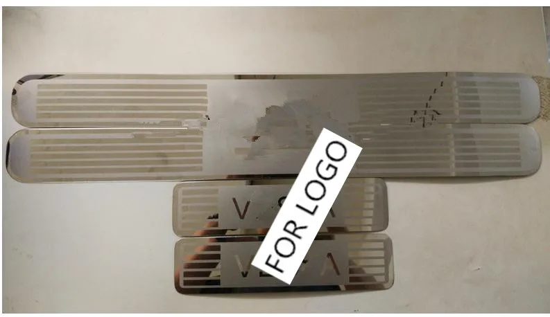 

Free shipping 4pcs/lot car stickers for 2015-2016 Lada VESTA ultra-thin Stainless Steel Door Sill Scuff Plate high quality