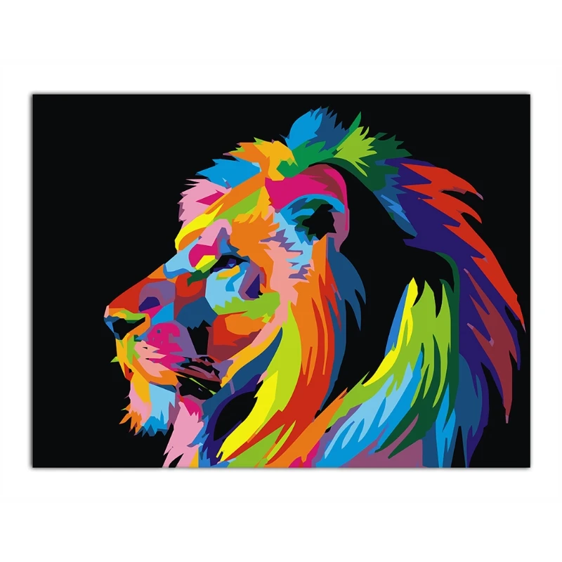 

Frameless Pictures DIY Lion Painting By Numbers Hand Painted Oil Painting On Canvas Wall Paintings Home Decoration