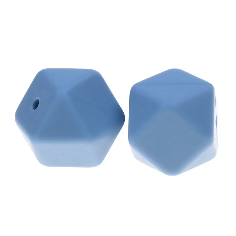Fkisbox 17MM Hexagon 100pc Silicone Baby Teether Beads BPA Free Newborn Chewing Teething Necklace Babies Jewelry DIY Shower Gift
