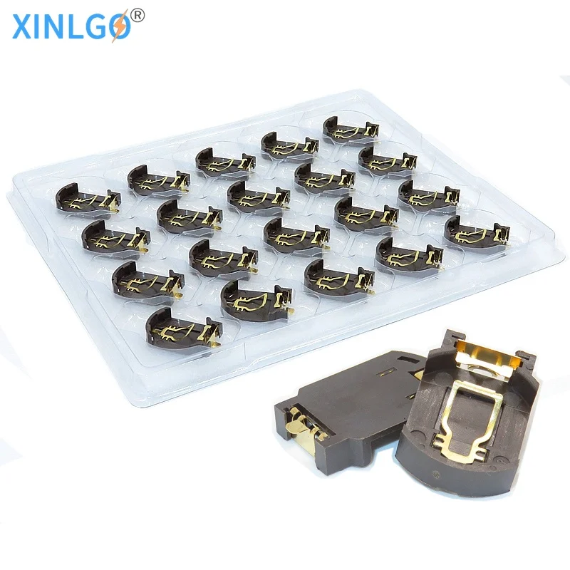 

20pcs CR2032 CR2025 battery holder 3V gold plated button battery case battery box slot Thickness 5.5MM BS-2032-8