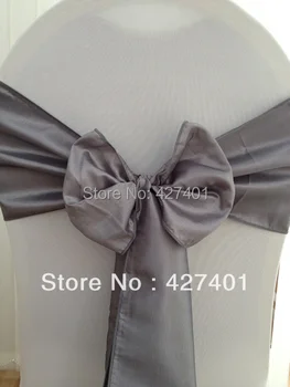 

Hot Sale Silver Taffeta Chair Sash For Wedding Event & Party Decoration