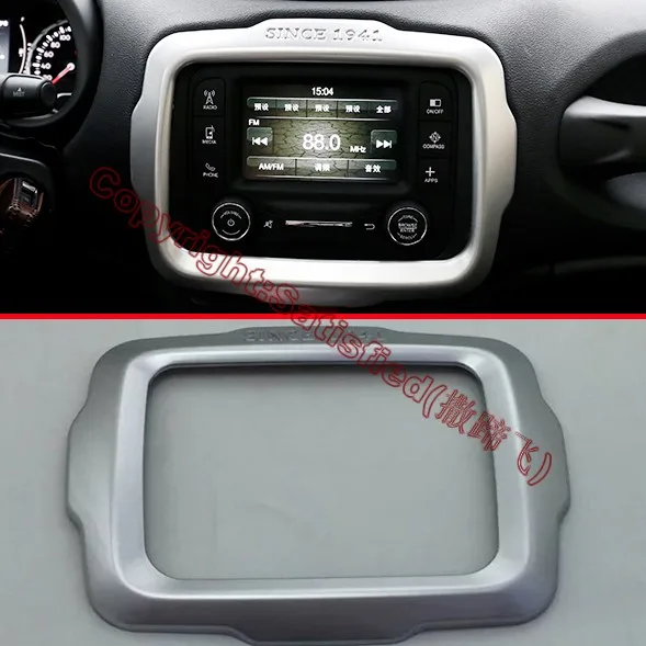 

ABS Pearl Chrome Inside Interior center control Cover Trim For JEEP Renegade 2015 2016 2017 Car Accessories Stickers W4