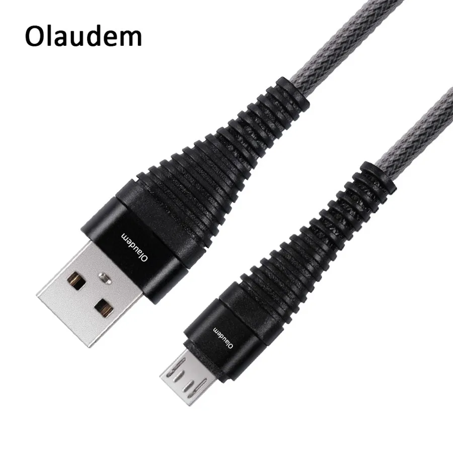 Olaudem нейлоновый плетеный кабель Micro USB быстрая зарядка 5 в 2A Кабель Micro-USB 1 м шнур