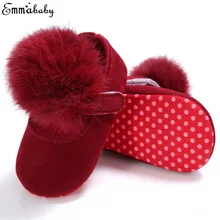 Обувь с помпонами для волос для новорожденных девочек-18 месяцев мягкая детская обувь для кроватки