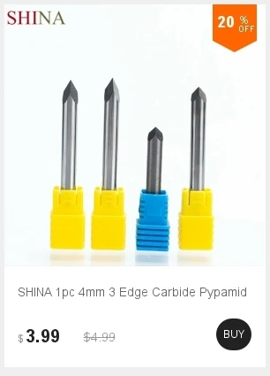 SHINA 1 шт. 3,175 мм 3 кромки карбидные пипамидные биты 2A хорошее качество гравировальный станок с ЧПУ 3 граненые инструменты для резьбы по камню